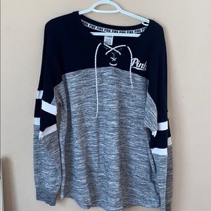 VS PINK pullover with lace detail